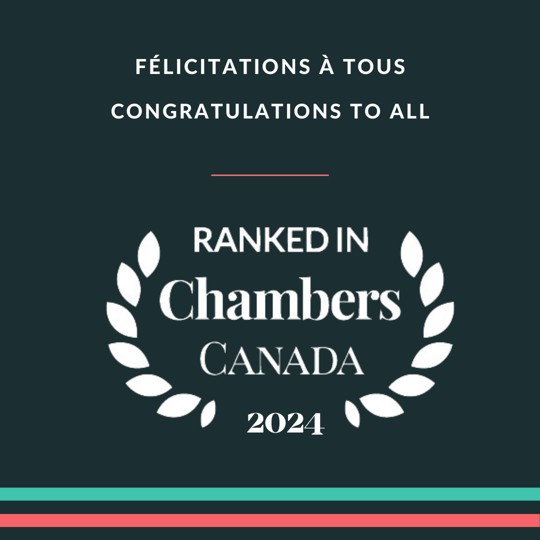 L’excellence du cabinet DS Avocats Canada reconnue dans l’édition 2024 du répertoire Chambers Canada 2024 