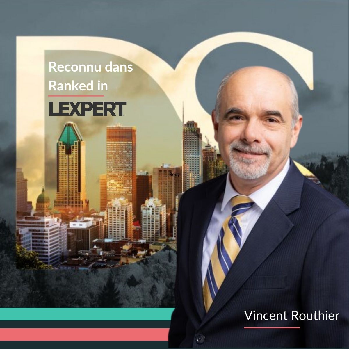 Vincent Routhier est nommé dans le Canadian Legal Lexpert® Directory 2024